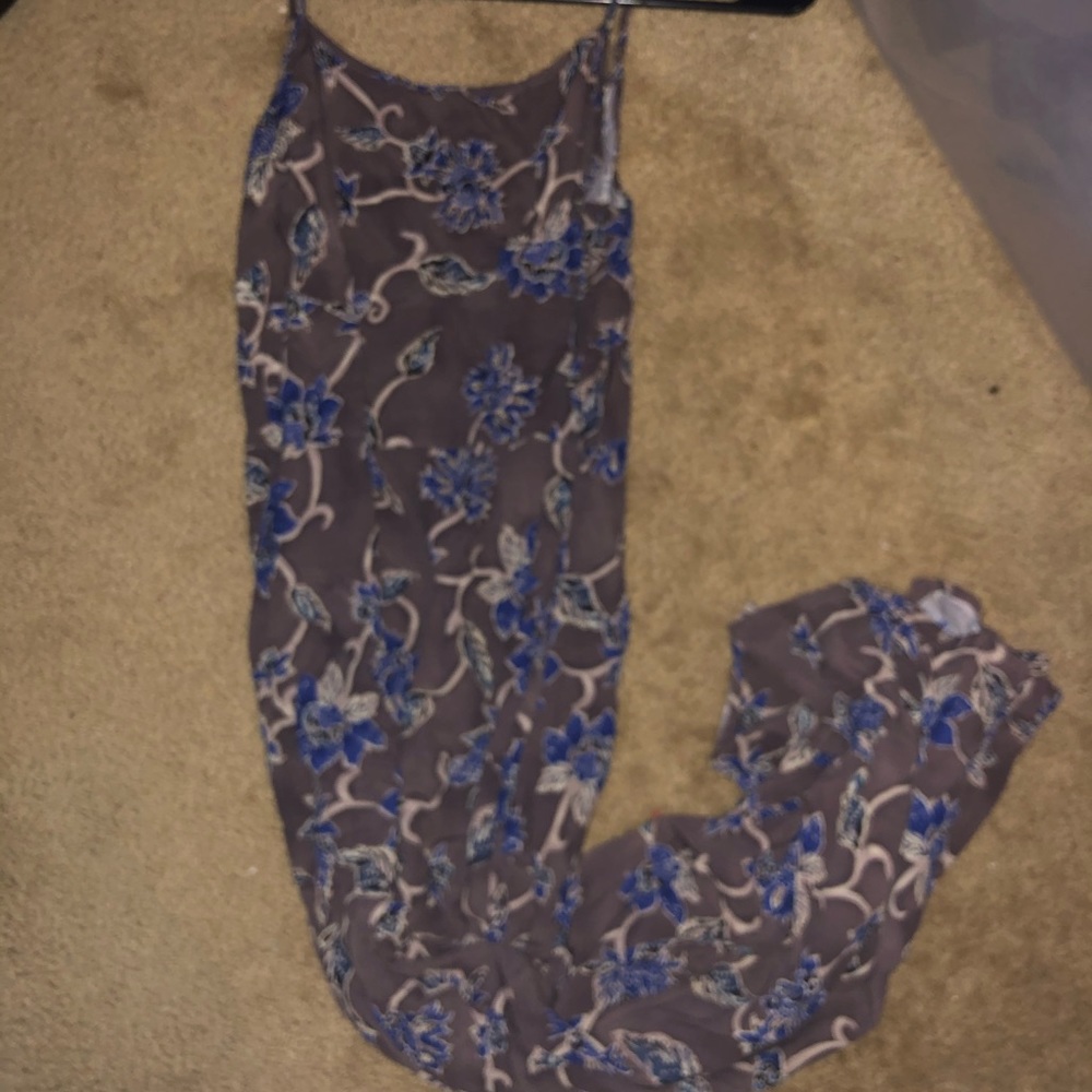Grey and blue floral maxi dress